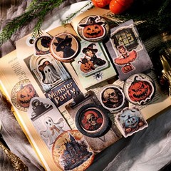 66 pcs Halloween PVC Waterproof Matte Surface Paper Sticker Scrapbook Craft