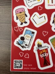 NEW Gilco Pocky Sticker Sheet Chocolate Covered Biscuit Stick Snacks 8