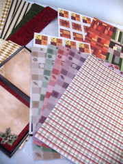 Lot Holly Days, Dazzle, quilted, flower buds strips.