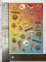 Cute Foods Bacon Eggs Cheeseburger Pizza Stickers Single Sheet Donuts Banana New