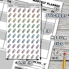 Paper Clip Stickers, Mini Icon Reminder Planner stickers, Journals, Scrapbooks