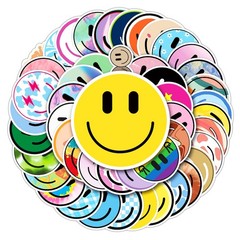 50PCS Smiling Stickers for Kids – Cute Water Bottle, Notebooks, Luggage Decor