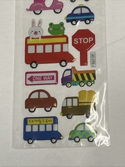 Car Tractor Truck Bus Transportation Stickers Scrapbook Craft Fun Lot of 2