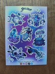 Spell Bound Witchy Gothic Sticker Sheet – Original Art by SammiSpaghettiArt
