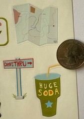 ROAD TRIP Stickers(19pc)Car •Vacation•Rest Stop•Somewhere, USA•Snacks•Map•Signs•