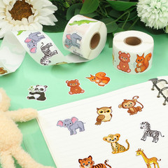 1200 Pcs Safari Animal Stickers Roll 1.5″ Cartoon Jungle Animal Sticker Labels 1
