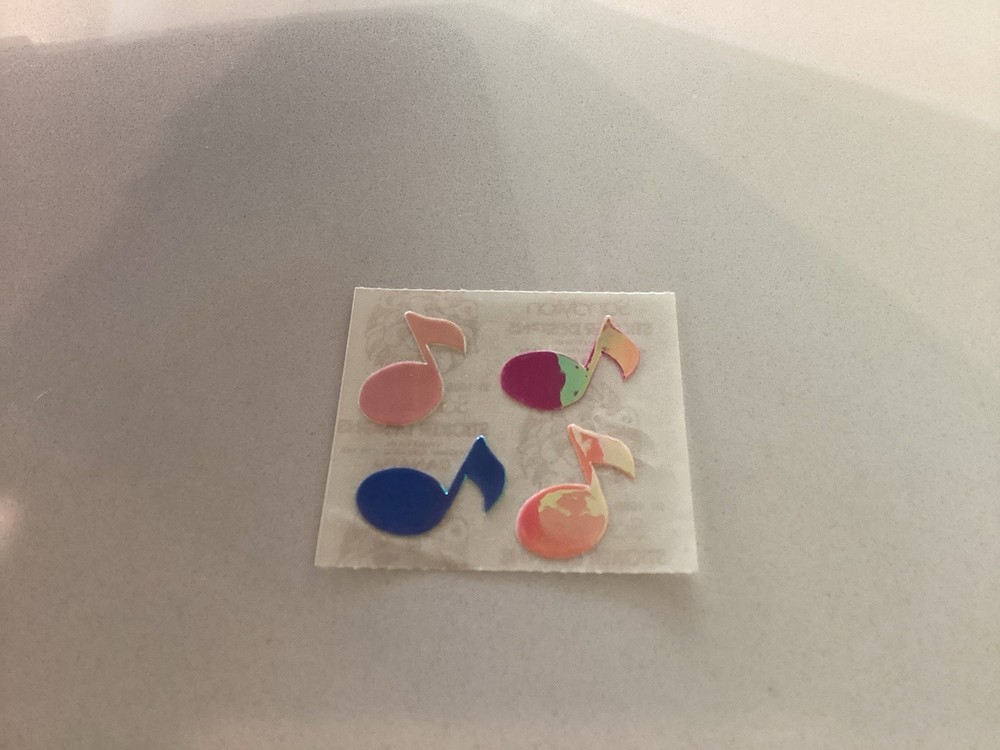 Vintage SandyLion Mother Of Pearl Music Note Stickers