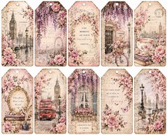 London Theme Junk Journal Embellishments Kit Scrapbook USA