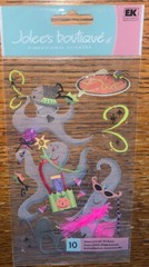 RARE JOLEES GHOST PARTY HALLOWEEN Trick Or Treat Cat costume SCRAPBOOK STICKERS