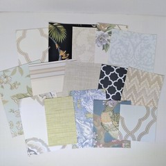 15pc Wallpaper Scraps Mixed Scrapbook Paper Pack Junk Journaling Cards Glue Book