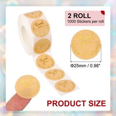 1000Pcs 1″ Thank You Stickers Roll, Thank You Style9