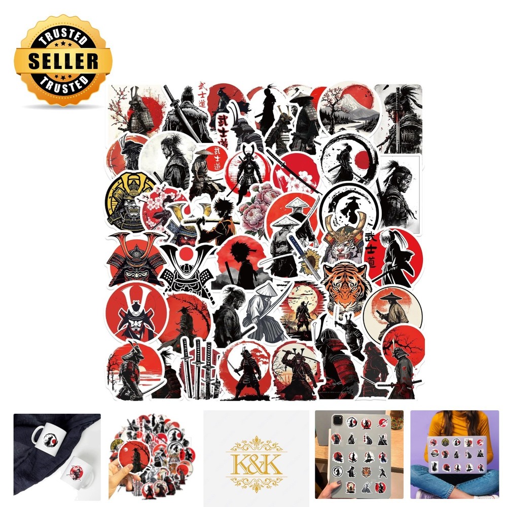 Authentic Japanese Bushido Stickers – 50 Unique Vinyl Designs for Personal Flair