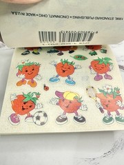 Vintage 1996 Standard Publishing stick-n-sniff stickers Happy Strawberries
