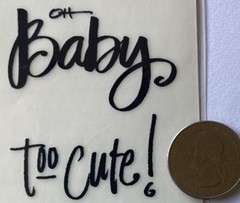 BABY GIRL BLACK Rub-Ons (5-3/4” x8”)Deja views•Newborn •Miracle•Little One•Cute