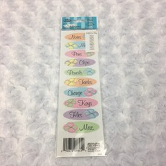 Royal & Langnickel EZ Rub On Transfers Label It Office Oval Colorful Labels