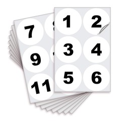 iSYFIX White Consecutive Number Stickers – 1 to 50, 4-inch, 1 set – Vinyl Sel…