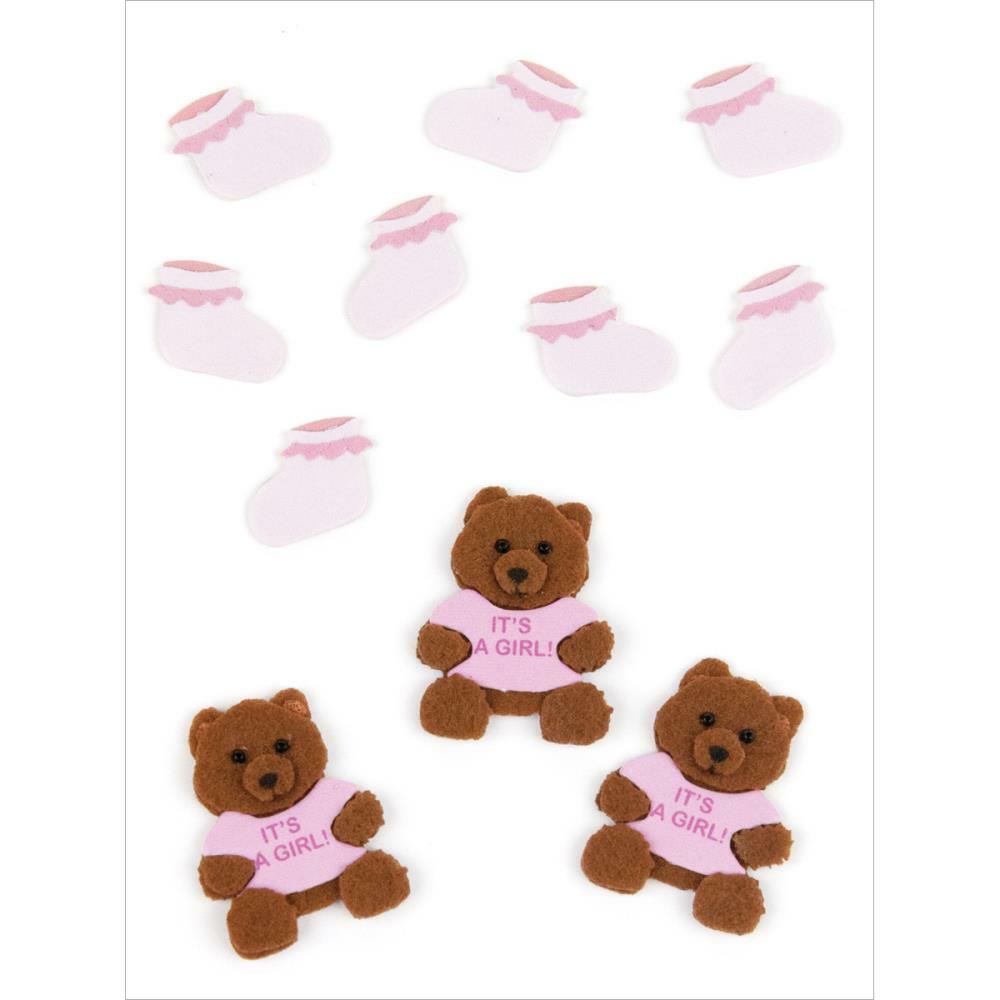 JOLEES BOUTIQUE DIMENSIONAL EMBELLISHMENTS – BABY GIRL BEAR & BOOTIES