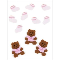 JOLEES BOUTIQUE DIMENSIONAL EMBELLISHMENTS – BABY GIRL BEAR & BOOTIES