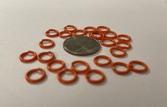 TANGERINE METAL JUMP RINGS(24pc) Junkitz•Ringz•Scrapbooking•Cards •Decorative