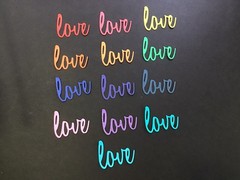 “ love “ Word Die Cut Embellishments 8pcs 1” x 1-1/4” Scrapbook Cards Crafts