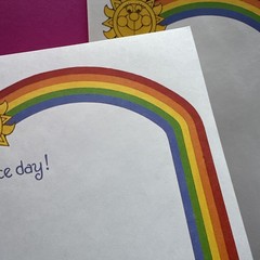Vintage 80s 90s Sangamon Rainbow Sun Have A Nice Day Stationary Note Paper