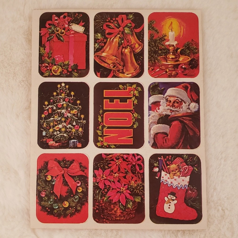 Vintage 80s 90s Christmas Sticker Sheet, Paper Magic – You Choose, Free Shipping