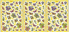 3 Sheets Happy Butterfly Bumble Bee Birds Hearts Stars Scrapbook Stickers