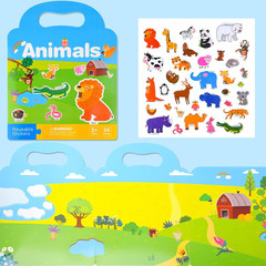 3 Pack Reusable 3D Puffy Sticker Book for Kids 3-6, Jelly Sticker Game Education