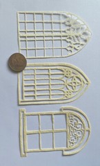 INTRICATE WINDOW/DOORWAY Die-Cuts(3pc)Antique•Key•Front door•House •Stain Glass•