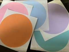 5 SHEETS MULTI-COLOR CIRCLES – 5” CIRCLES – 5 COLORS – 5” CIRCUMFERENCE CIRCLES