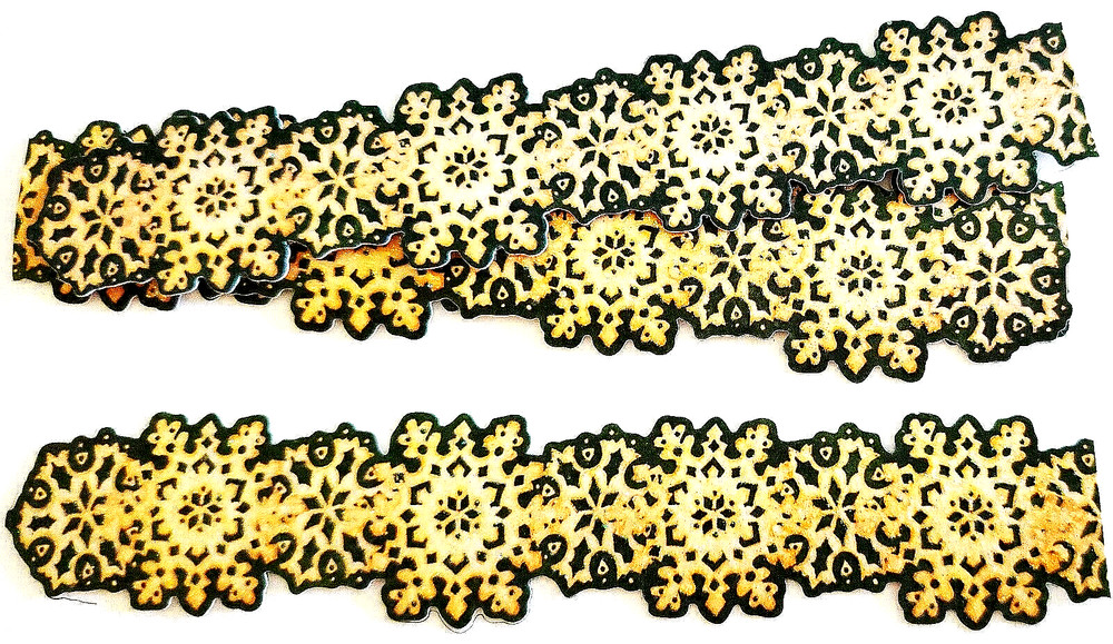 K&Company Vintage Snowflakes Green Frosted Cardstock Stickers Christmas Borders