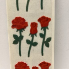 Vintage Sandylion Flocked Fuzzy Red Rose Flower Stickers, Sealed Pack PFM408