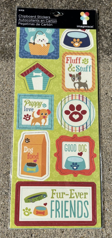 IMAGINISCE CHIPBOARD STICKERS PUPPY LOVE GOOD DOG