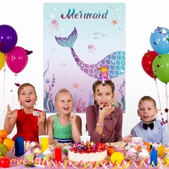 Mermaid Party Game – Pin the Tail with 24 Tails for Kids Birthday Fun