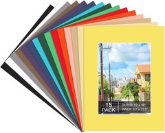 Picture Mats 12×16 Mixed Color Frame Mattes 15 Pack