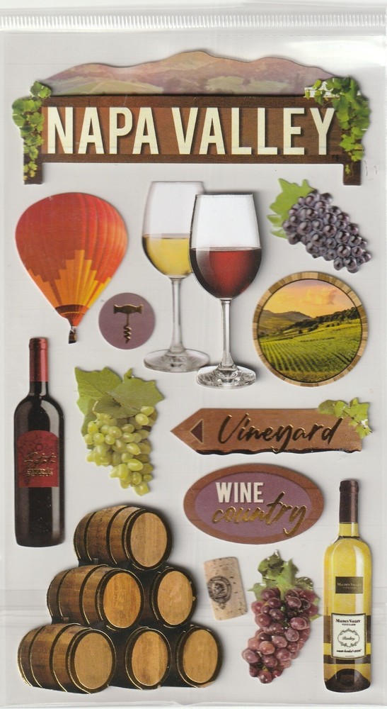 Generic Napa Valley stickers Wine Vineyard 14 pcs $4.99 retail FREE shipping!