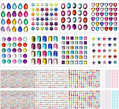 2102 Pcs Gems Stickers, Self Adhesive Gems, Bling Rhinestones | Assorted Shapes