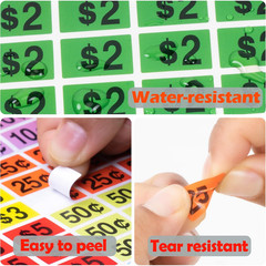 Yard Sale Price Stickers Garage Sale Stickers 3/4″ round Bright Colors Label Sti