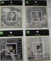 Sheer Frames (4) NIP by Making Memories 3.5″ x 3.5″ For 1.75″ x