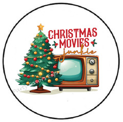 CHRISTMAS MOVIES JUNKIE ENVELOPE SEALS LABELS STICKERS PARTY FAVORS