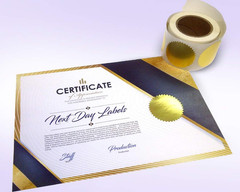 Gold Seals for Certificates, Gold Metallic Embossing Stickers with Serrated Edge