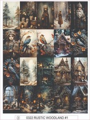 RUSTIC WOODLAND #1 – COMPLETE SHEET OF 20 STICKERS
