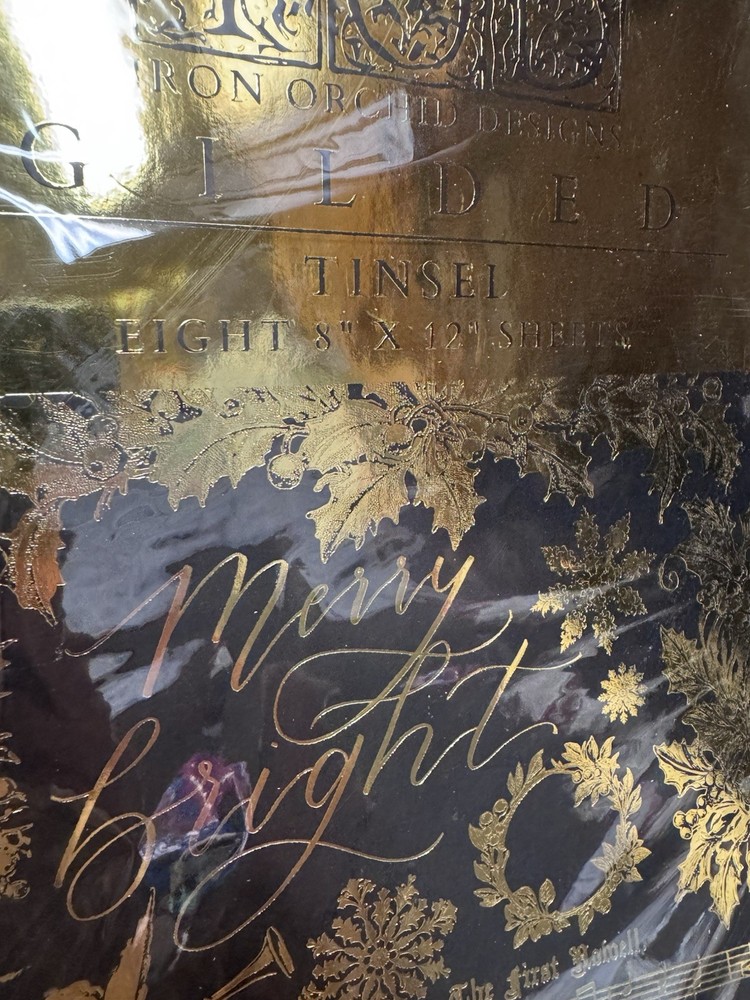 IOD Retired Christmas Gilded Transfer 2024 – Tinsel. Iron Orchid Designs