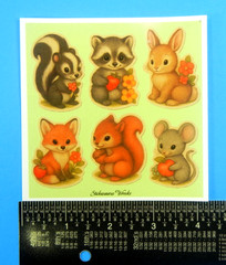 Cute Woodland Animals Fruit & Flowers Sticker Sheet