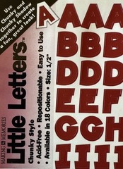 DEEP RED 7/16” CHUNKY ALPHABET Stickers(2 sheets)Making Memories •Letter•Numbers