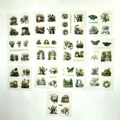 Green Garden Stickers 25 Sheets Summer Junk Journals Collage Scrapbooking