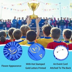 10 PCS 1st Place Rosette Ribbons Blue Award Prize Winner Victory Medal
