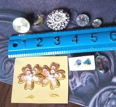 Craft Embellishments Lot Hologram/Prism Junk Jewelry, Bling Rhinestone Stick-Ons