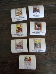 Lot of 7 Vintage Ocean Liner Stickers 2″×2″ (5x5cm) C.G.T. La Provence & More