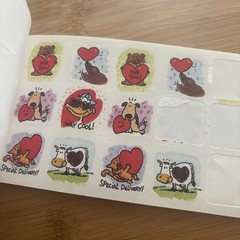 Vtg Color Clings Paper Magic Valentines Stickers Book Love Hearts Animals
